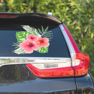 Tropisk Hibiscus Arrangemang vinyldeal Klistermärken