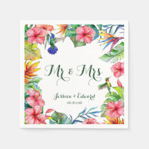 Tropisk Hibiscus Blommigt Hawaiian Bröllop