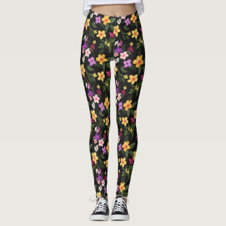 Tropisk Hibiscus-Blommigt Leggings