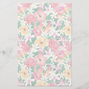Tropisk Hibiscus-Blommönster Brevpapper
