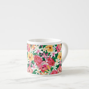 Tropisk Hibiscus-Blommönster Espressomugg