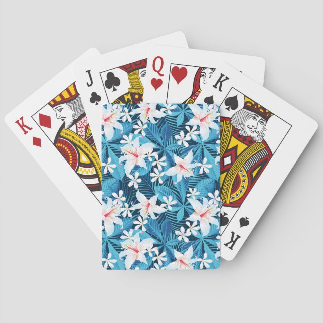 Tropisk Hibiscus-Blommönster Spel Kort (Baksidan)