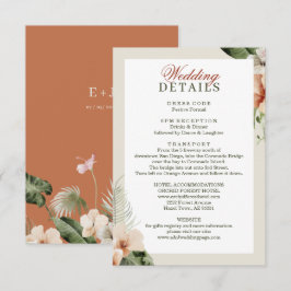 Tropisk hibiscus boho pastel Bröllop Tilläggskort