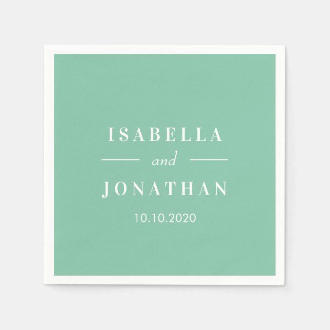 Tropisk Hibiscus | Cassic mynta bröllop Anpassning Pappersservett (Framsidan)