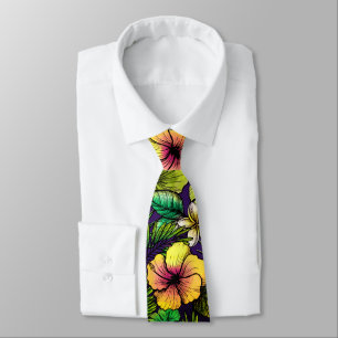 Tropisk hibiscus-fågel av paradislöv slips