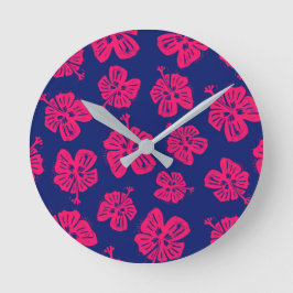 Tropisk hibiscus för lite paradis hemma rund klocka