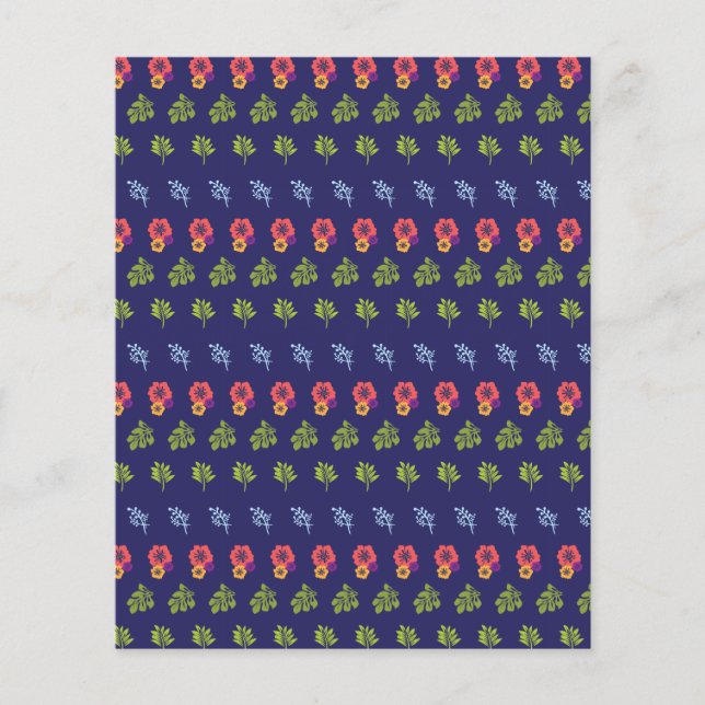 Tropisk Hibiscus Grönt Mönster Skrapbokning Papper (Framsida)