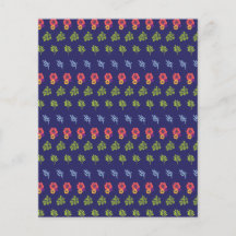 Tropisk Hibiscus Grönt Mönster Skrapbokning Papper