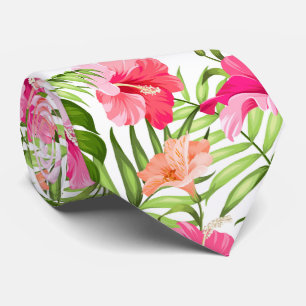 Tropisk hibiscus handflatan monstera mönster slips