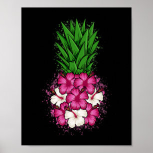 Tropisk Hibiscus Hawaiian Pineapple Aloha Hawaii Poster