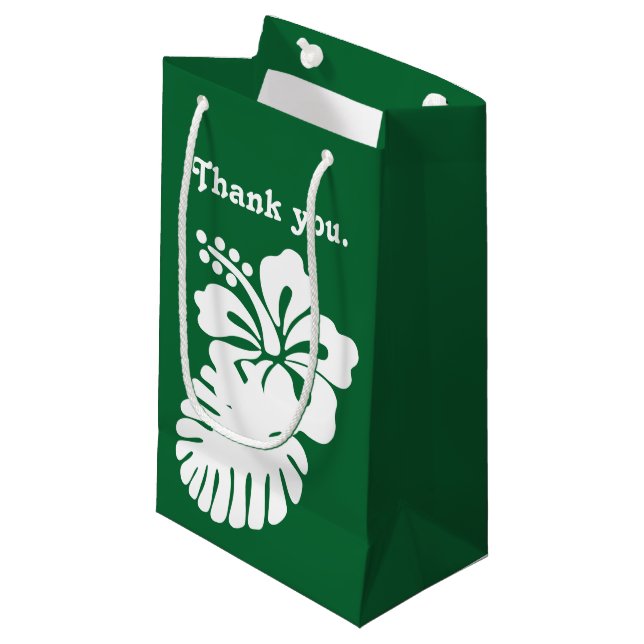 Tropisk Hibiscus i Grönt Gift Bag (Framsidan Vinklad)