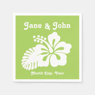 Tropisk Hibiscus i Peridot Napkins Pappersservett
