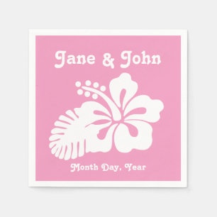 Tropisk Hibiscus i Petal Rosa Napkins Pappersservett