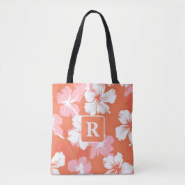 Tropisk Hibiscus Monogram-personlig Tygkasse