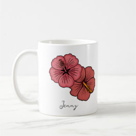 Tropisk hibiscus mönster personlig kaffemugg