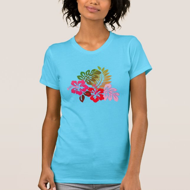 Tropisk Hibiscus T Shirt (Framsida)