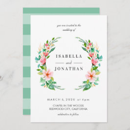 Tropisk Hibiscus | Vattenfärgning bröllop Inbjudningar