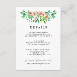Tropisk Hibiskus | Blomsterbrölloppsdetaljer Tilläggskort
