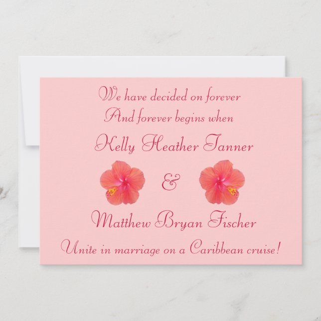 Tropisk Hibiskus Bröllopsmottagning Inbjudan (Framsida)