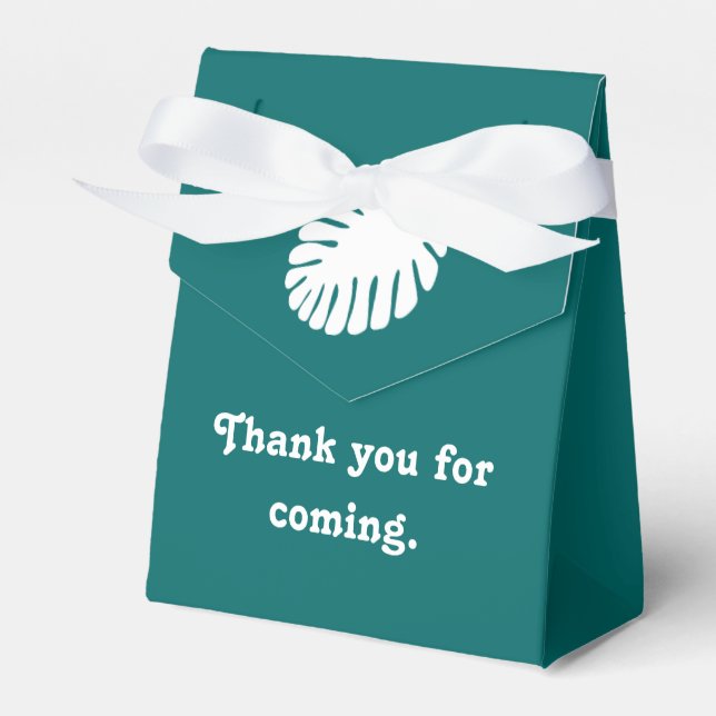 Tropisk Hibiskus i Teal Favor-box Presentaskar (Framsidan Sidan)