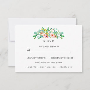 Tropisk Hibiskus LUAU Bröllop RSVP måltidsval OSA Kort