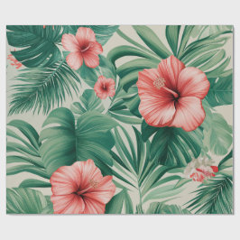 Tropisk Hibiskus & Monstera Presentpapper