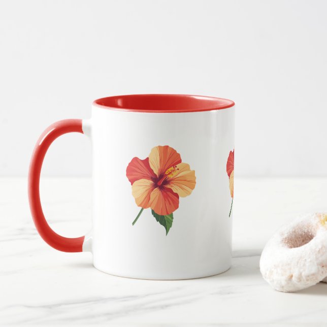 Tropisk hibiskus rosemugg mugg (Med munk)
