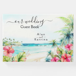 Tropisk Hibiskus Stranddestination Gästbok