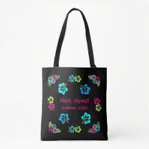 Tropisk Hibiskus Svart - Toteväska