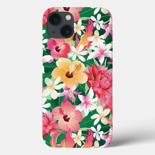 Tropisk hibiskusblommönster (Baksida)