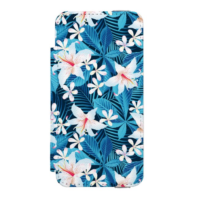 Tropisk hibiskusblommönster 2 incipio iPhone wallet skal (Folio Framsidan)
