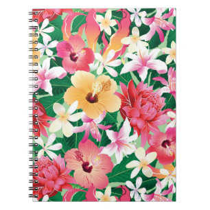 Tropisk hibiskusblommönster anteckningsbok