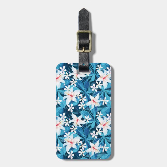 Tropisk hibiskusblommönster bagagebricka (Vertikal Framsida)