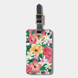 Tropisk hibiskusblommönster bagagebricka