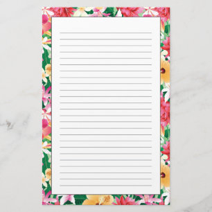 Tropisk hibiskusblommönster brevpapper
