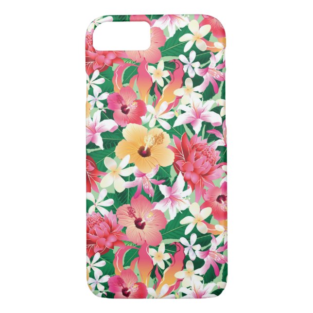 Tropisk hibiskusblommönster Case-Mate iPhone skal (Baksida)