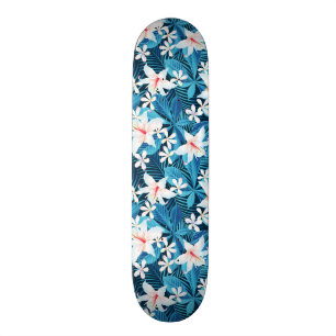 Tropisk hibiskusblommönster mini skateboard bräda 18,7 cm