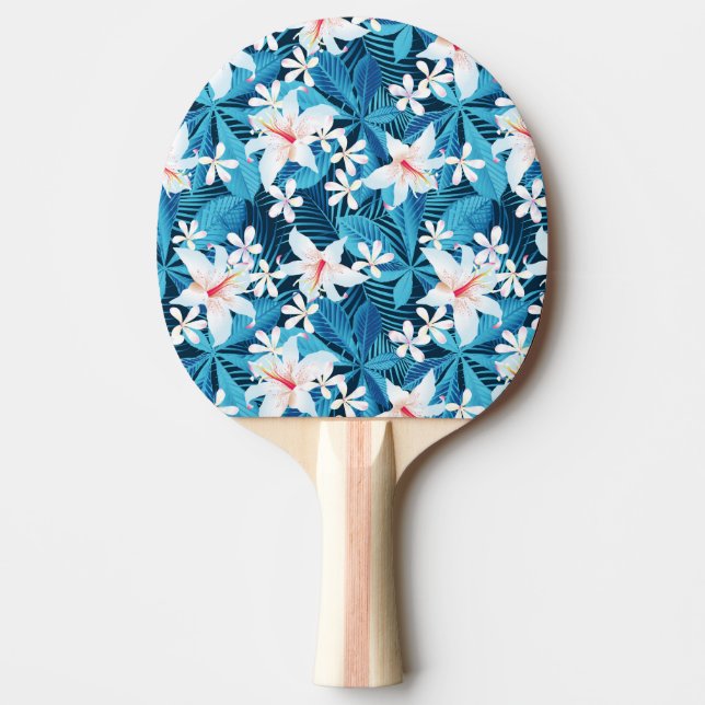 Tropisk hibiskusblommönster pingisracket (Framsidan)