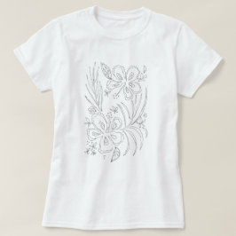 Tropisk hibiskusfärgläggning tee shirt