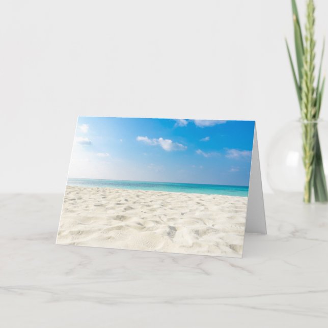 Tropisk himmel för strandhavsSand & sommardag Kort (Framsida)