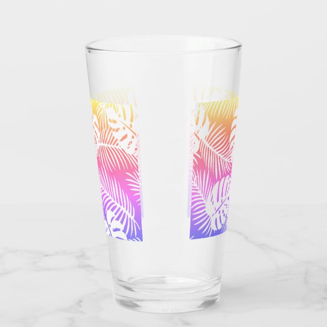 Tropisk höst, sommarglas löv mönster glaskopp (Vänster)