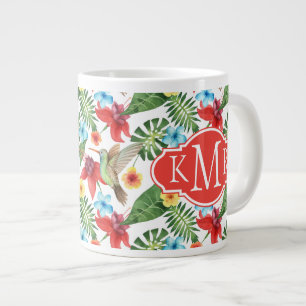 Tropisk hummerfågel Monogram Jumbo Mugg