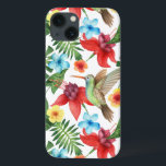 Tropisk Hummingbird<br><div class="desc">Mönster för vattenfärg för fåglar | seamless med den exotiska blomman, handflatanlöv och hummingbirden på vitbakgrund. Hand målade tropisk struktur. © och ® Bigstock® - all reserverad rättigheter.</div>