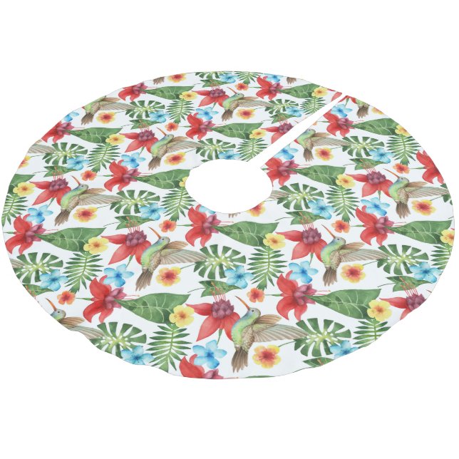 Tropisk Hummingbird Julgransmatta Borstad Polyester (Vinklad)