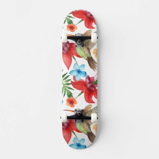 Tropisk Hummingbird Old School Skateboard Bräda 18 Cm (Framsida)