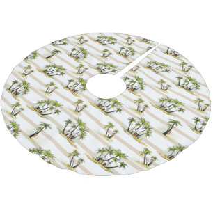 Tropisk hydda och handflatan julgransmatta borstad polyester