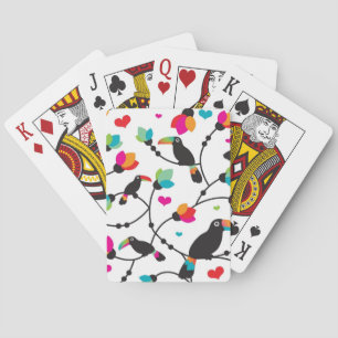 tropisk illustration för gullig toucan fågel casinokort
