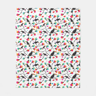 tropisk illustration för gullig toucan fågel fleecefilt