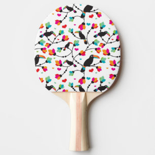tropisk illustration för gullig toucan fågel pingisracket