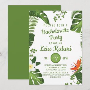 Tropisk inbjudan för handflatanlövBachelorette